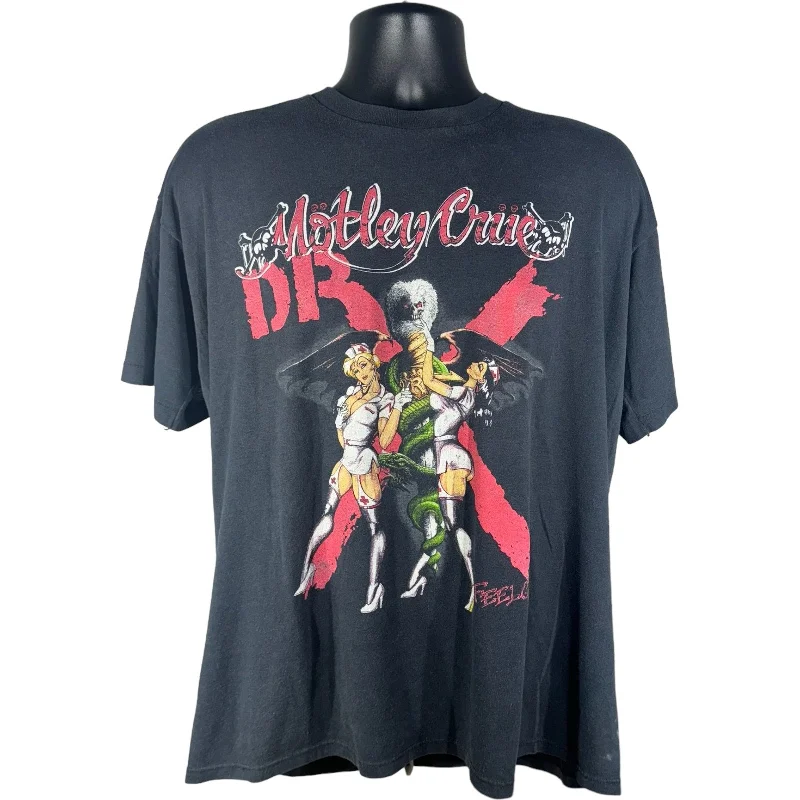 Vintage Motley Crue "Dr. Feel Good" Band Tee Mesh Fabric Canvas Fabric Denim Fabric