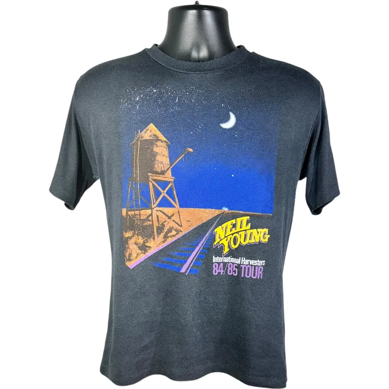 Vintage Neil Young International Harvesters Tour Tee 80s Mesh Blend Leather Blend Suede Blend Vintage Neil Young International Harvesters Tour Tee 80s Mesh Blend Leather Blend Suede Blend