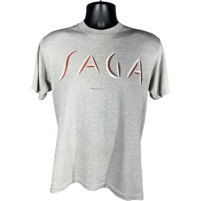 Vintage Saga "Behaviour" World Tour Tee 80's Basic T-Shirt Crew Neck Short Sleeve