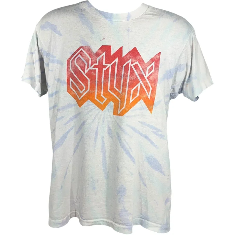 Vintage Styx Tie Dye Tour Tee 90's Layered Multi-layer Single Layer