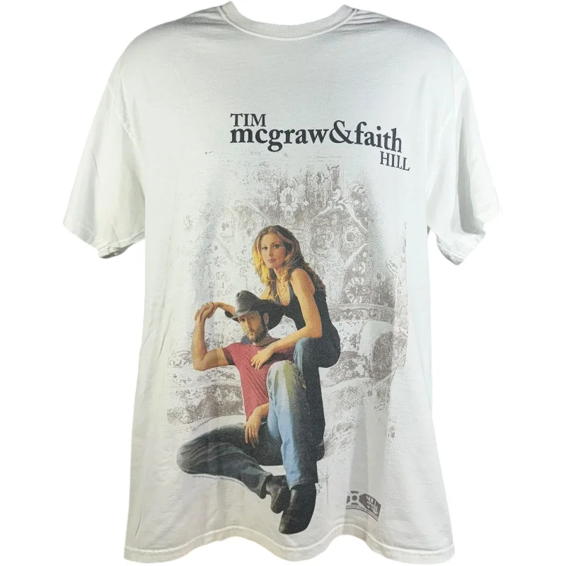 Vintage Tim Mcgraw & Faith Hill Soul 2 Soul Tour Tee Welt Pockets Slit Pockets