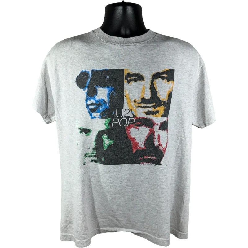Vintage U2 "Pop" Band Tee Solid Print Embellished
