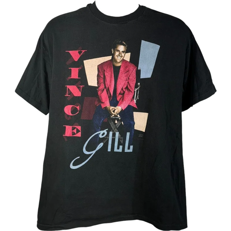 Vintage Vince Gill Country Music Tee 90s Striped Floral Plaid