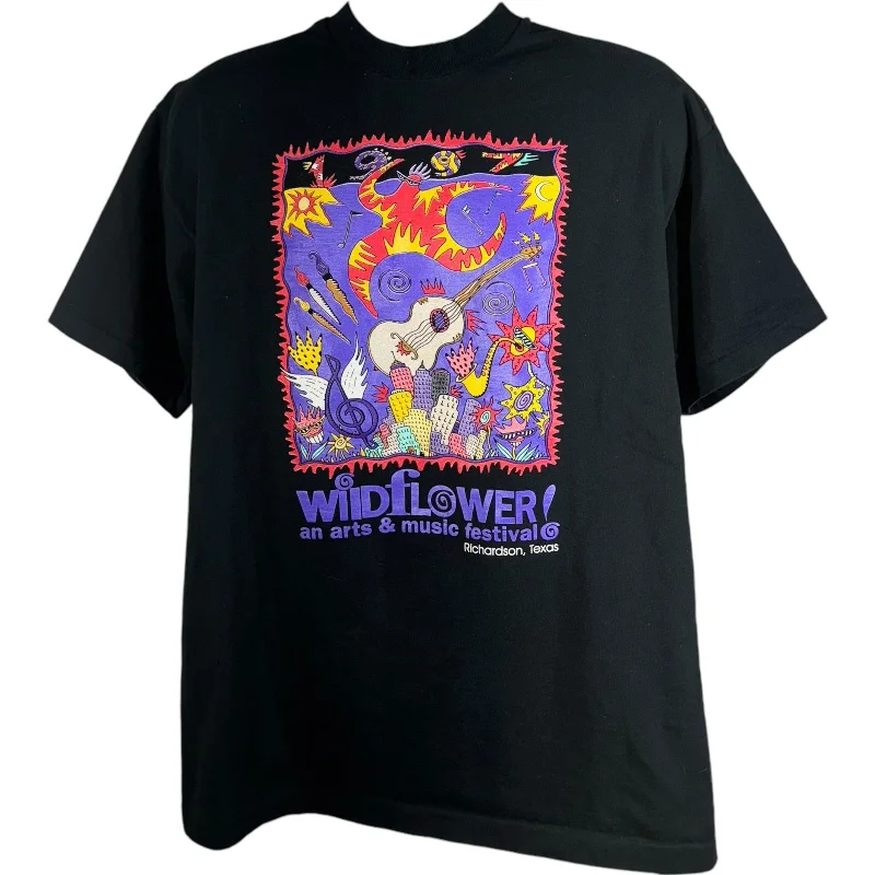 Vintage Wildflower Arts And Music Festival Tee 90s Asymmetrical Pockets Print