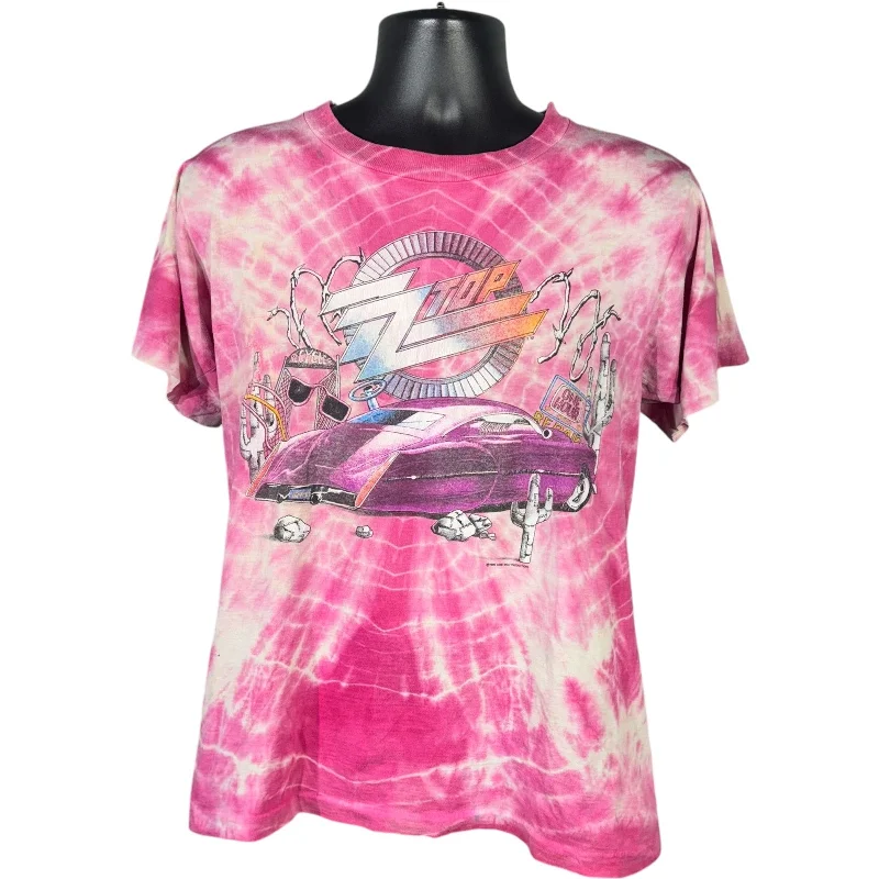 Vintage ZZ Top Recycler World Tour Tie Dye Tee Zippered Buttoned Snapped