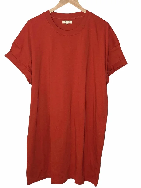 Warm Autumn Saffron T-Shirt Dress Chenille Blend Fleece Blend Nylon Blend