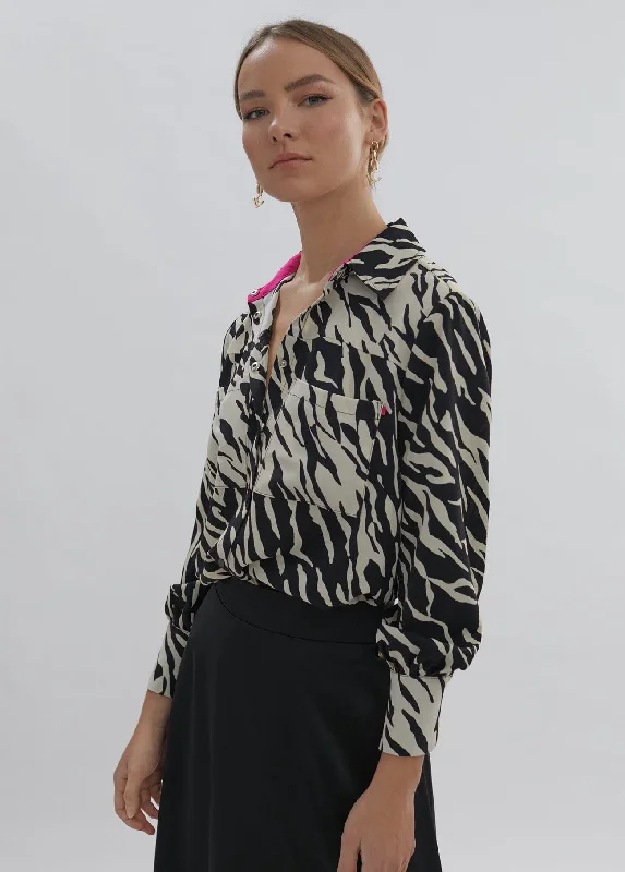 Animal print blouse Peter Pan Blouse