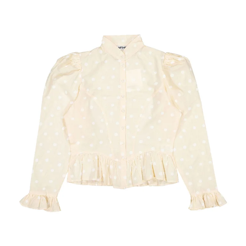Batsheva Blush Polka Dot Grace Women's Blouse Playful Puff Blouse