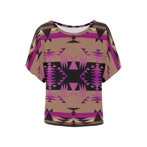 Between the Mountains Berry Women's Batwing-Sleeved Blouse T shirt Chic Sleeveless Blouse Between the Mountains Berry Women's Batwing-Sleeved Blouse T shirt Chic Sleeveless Blouse