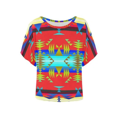 Between the Mountains Greasy Sierra Women's Batwing-Sleeved Blouse T shirt Soft Knit Blouse Between the Mountains Greasy Sierra Women's Batwing-Sleeved Blouse T shirt Soft Knit Blouse