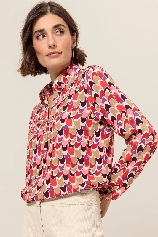 Bianca 45014 Red Mix (399) Adina Blouse Chic Square Blouse