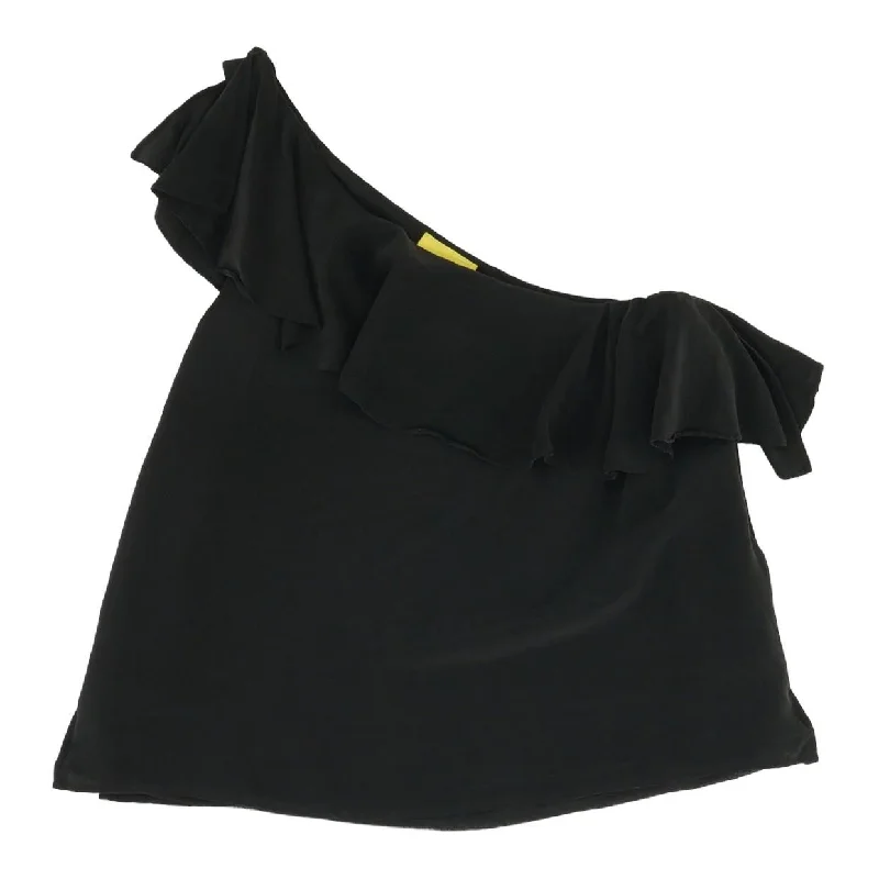 Black Solid Sleeveless Blouse Peter Pan Collar Blouse