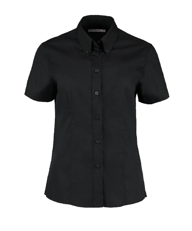 Black* - Women's corporate Oxford blouse short-sleeved (tailored fit) Sleeveless Summer Blouse