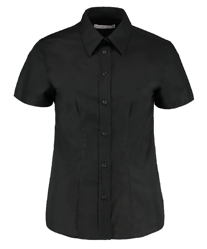 Black - Women's workplace Oxford blouse short-sleeved (tailored fit) Playful Puff Blouse Black - Women's workplace Oxford blouse short-sleeved (tailored fit) Playful Puff Blouse