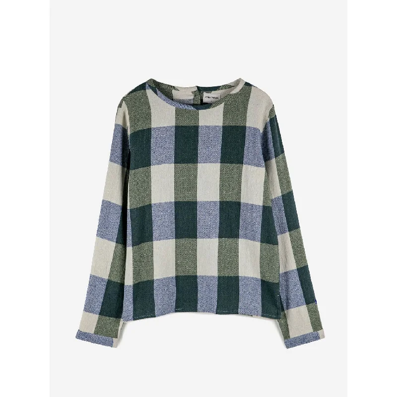 Bobo Choses Adult Plaid Check Blouse Pastel Color Blouse