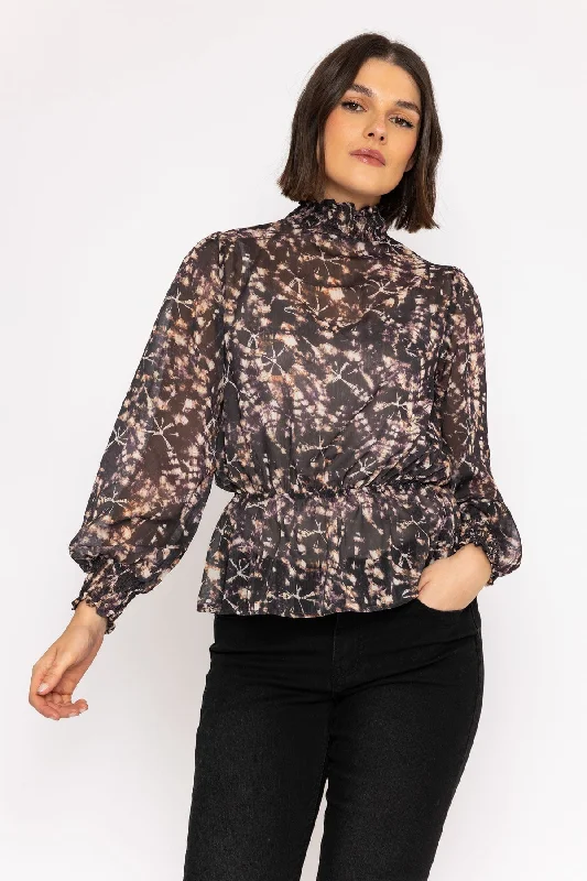 Chiffon Blouse in Animal Print Smart Business Blouse