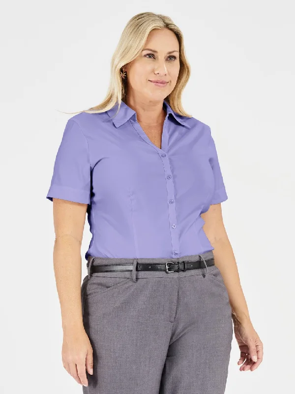 Ladies' Perfect Blouse Short Sleeve - Lavender Backless Summer Blouse