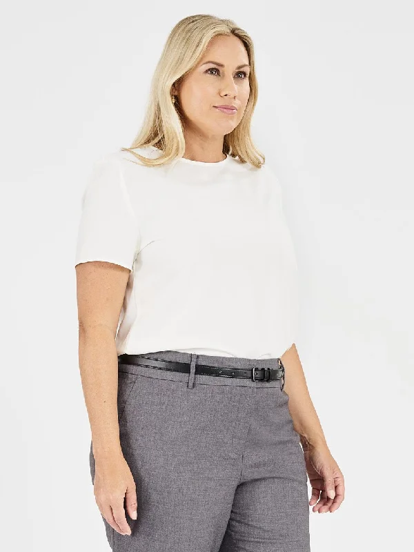 Ladies' Shell Blouse - White Peter Pan Collar Blouse