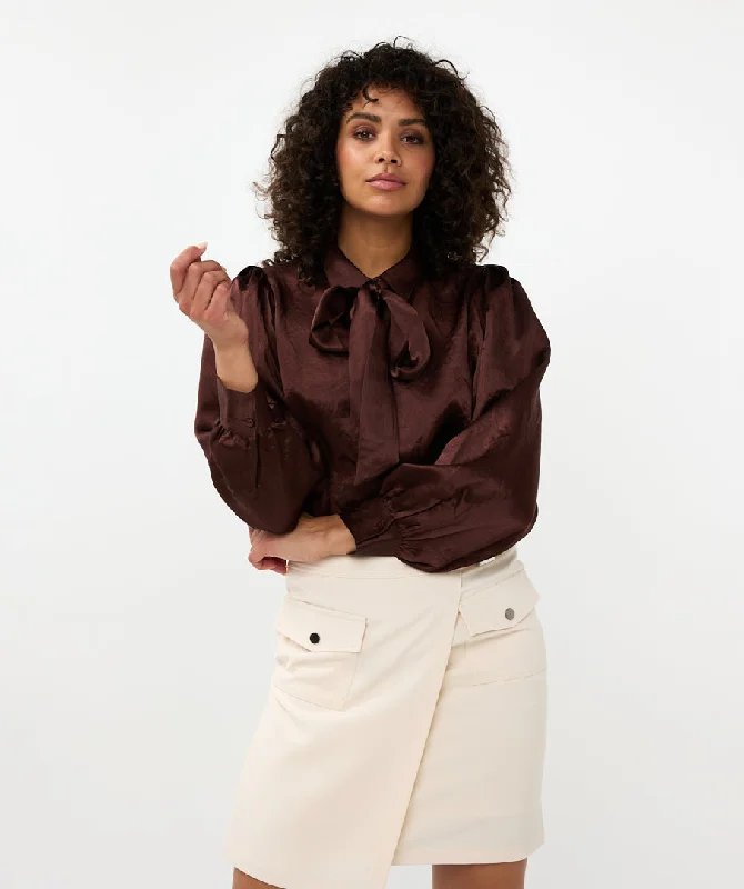 Crushed Satin  Blouse Soft Pastel Blouse