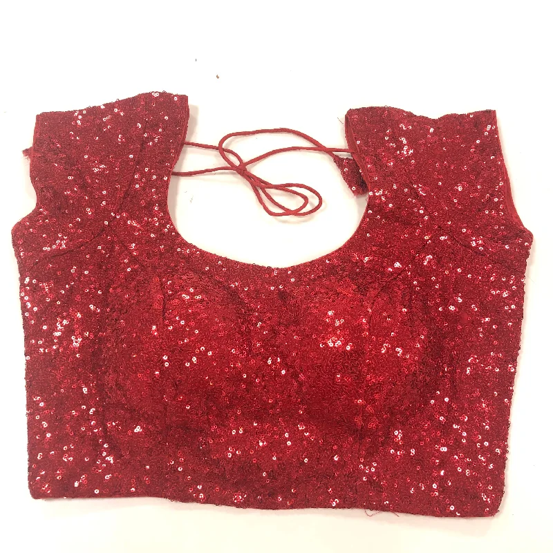 Custom Made Sequence Blouse Sweetheart Neck Blouse
