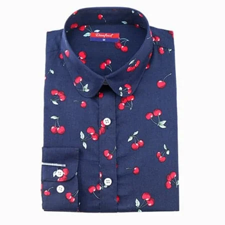 Navy Blue Red Cherry