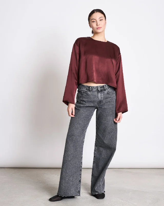 EASY BLOUSE YAME INTENSE RUST Sheer Mesh Blouse