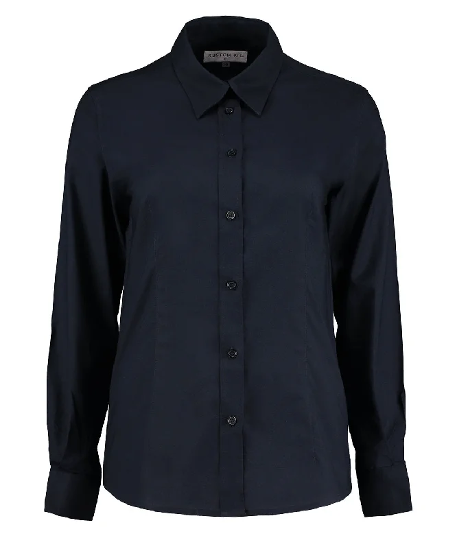 French Navy - Women's workplace Oxford blouse long-sleeved (tailored fit) Peter Pan Blouse French Navy - Women's workplace Oxford blouse long-sleeved (tailored fit) Peter Pan Blouse