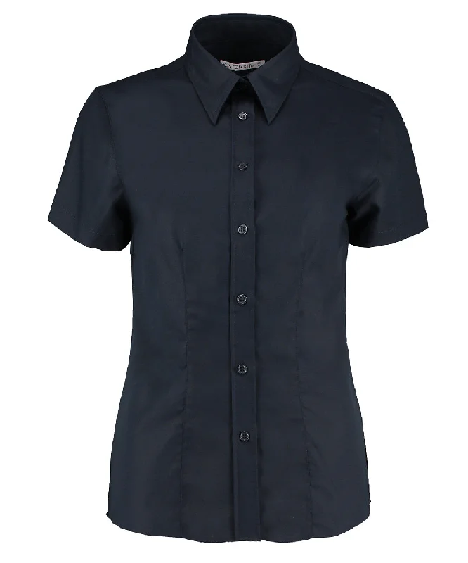 French Navy - Women's workplace Oxford blouse short-sleeved (tailored fit) Floral Chiffon Blouse French Navy - Women's workplace Oxford blouse short-sleeved (tailored fit) Floral Chiffon Blouse