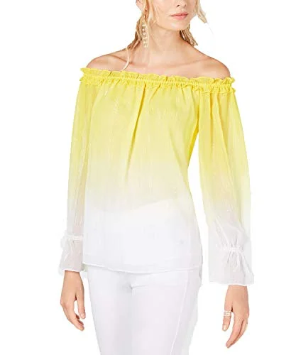 INC Petite Ombre Off-the-Shoulder Blouse Vintage Lace Blouse