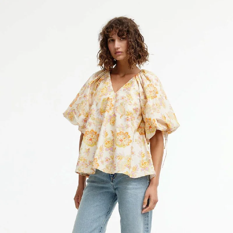 Kinney Miya Blouse - Neon Floral Floral Chiffon Blouse
