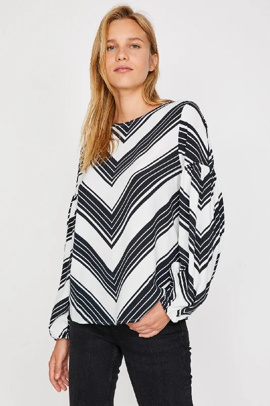 Women Black Blouse Frilled Cuff Blouse