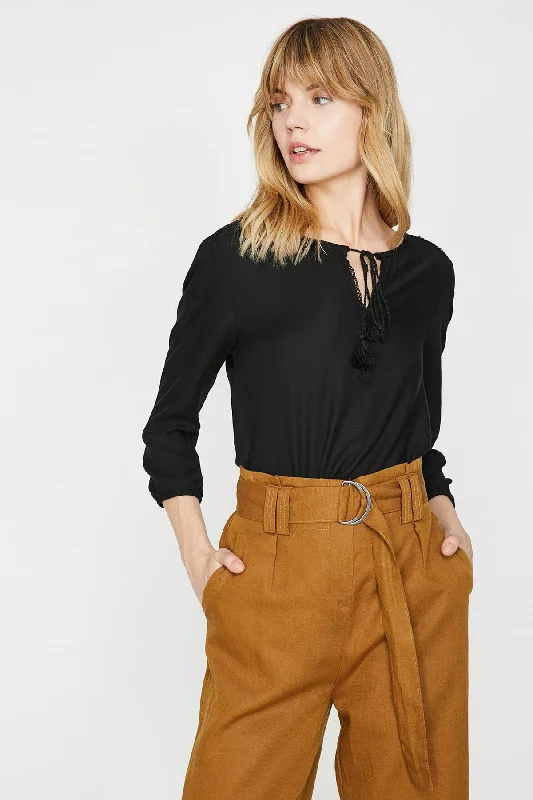 Women Black Blouse Classic White Blouse