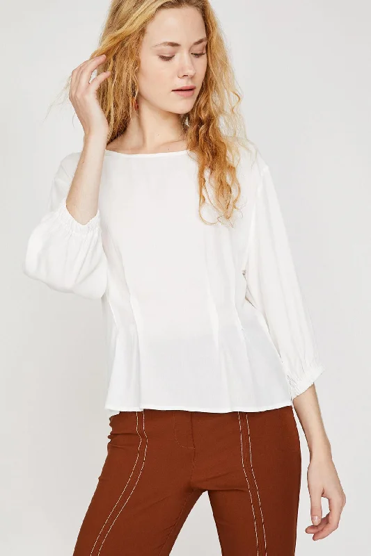 Women White Blouse Business Casual Blouse