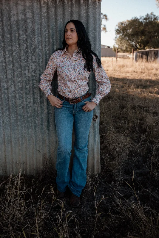ARENA BLOUSE in Camille Semi-Sheer Blouse