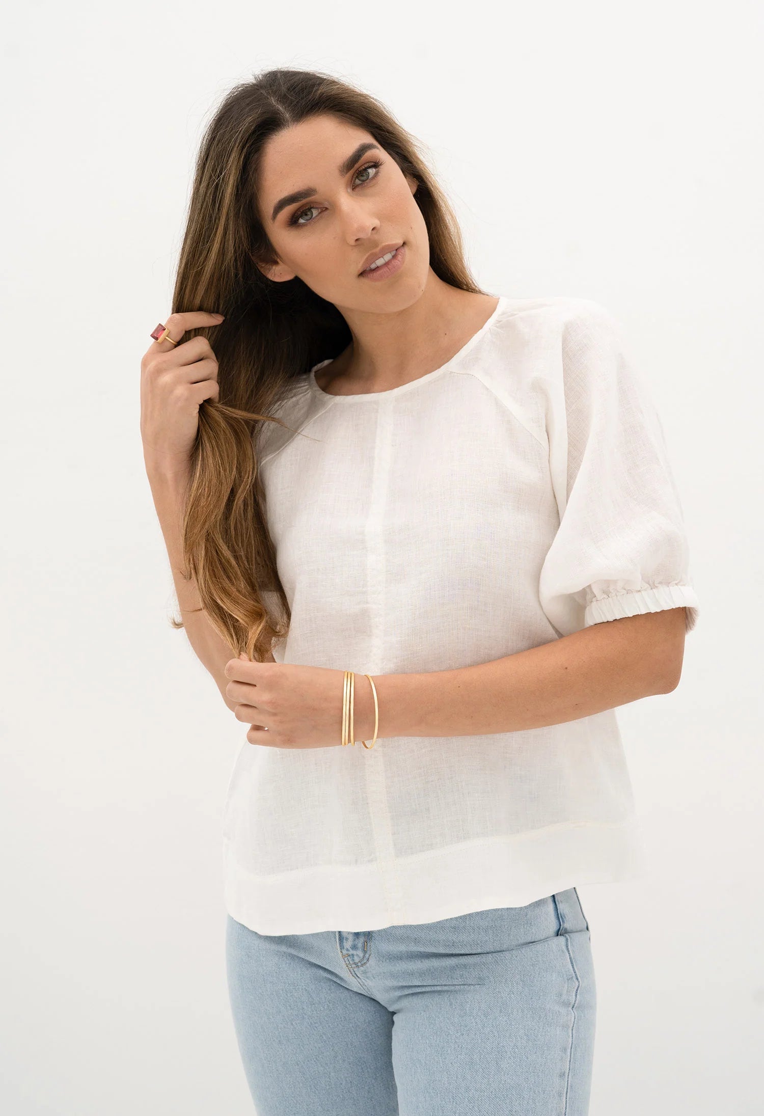 Lagoon Blouse White Smart Casual Blouse