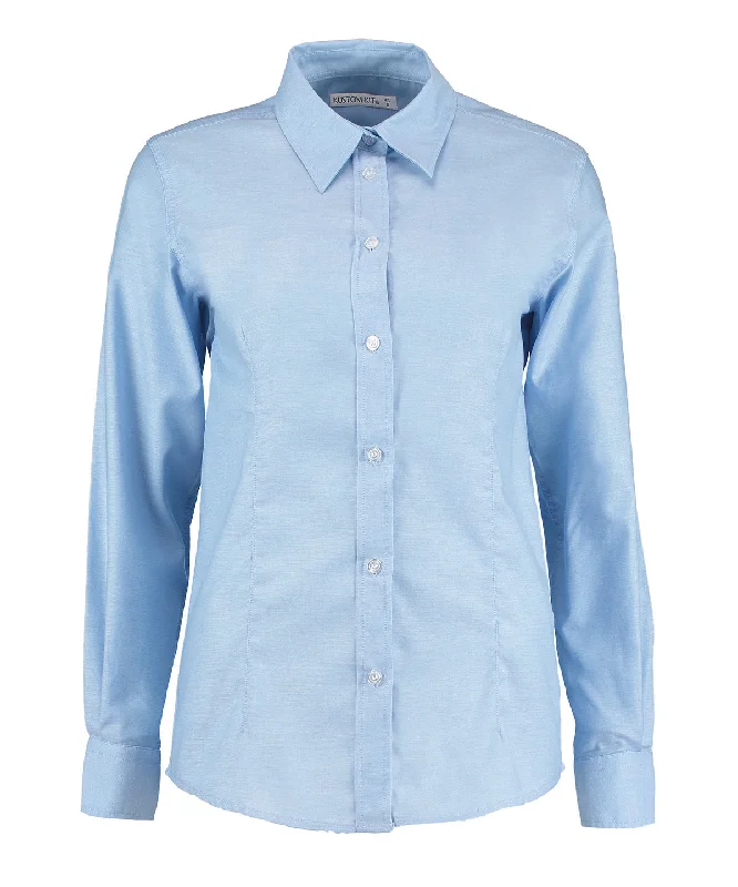 Light Blue - Women's workplace Oxford blouse long-sleeved (tailored fit) Classic White Blouse Light Blue - Women's workplace Oxford blouse long-sleeved (tailored fit) Classic White Blouse