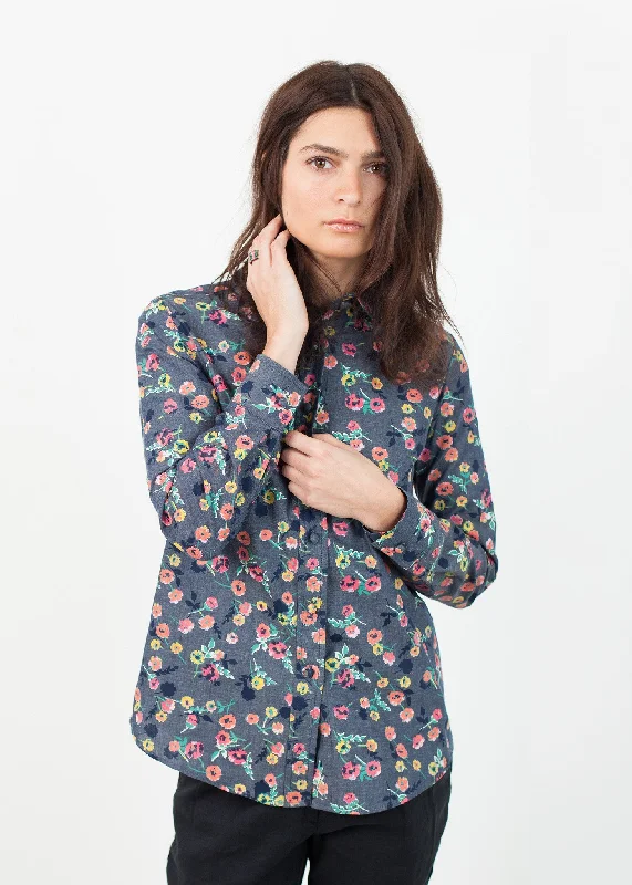 Long Sleeve Blouse in Black/Floral Backless Summer Blouse