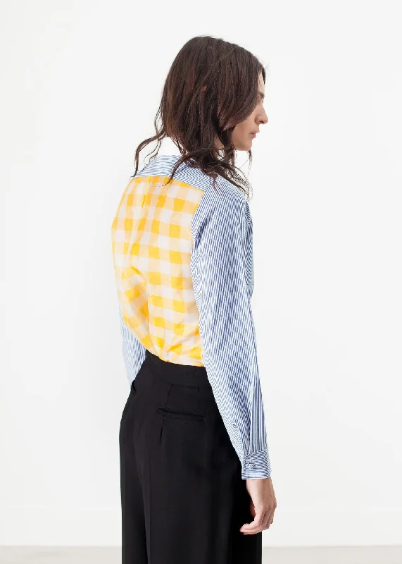 Longsleeve Blouse in Blue Stripe Pastel Color Blouse