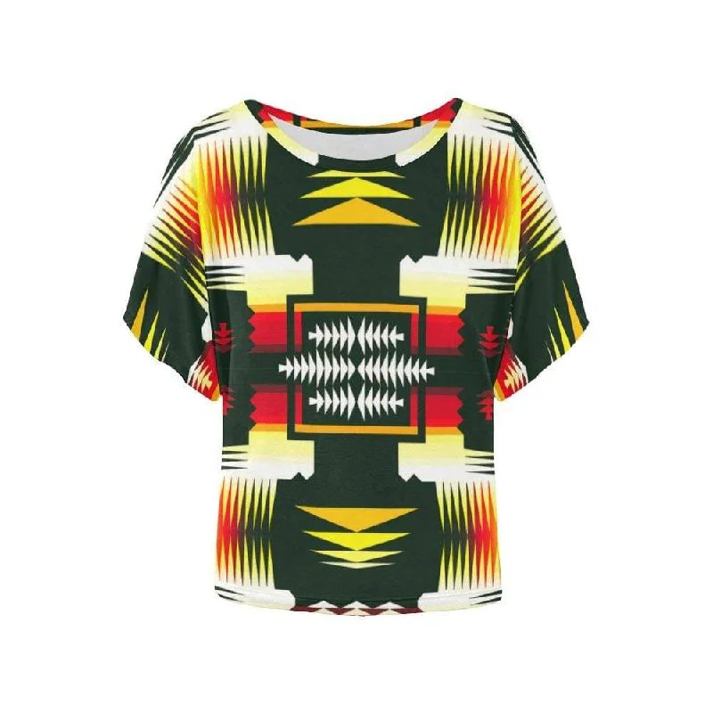 Medicine Wheel Sage Women's Batwing-Sleeved Blouse T shirt Smart Business Blouse