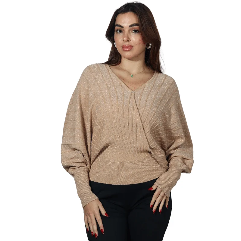 MIRELIE - Ribbed blouse Gathered Detail Blouse