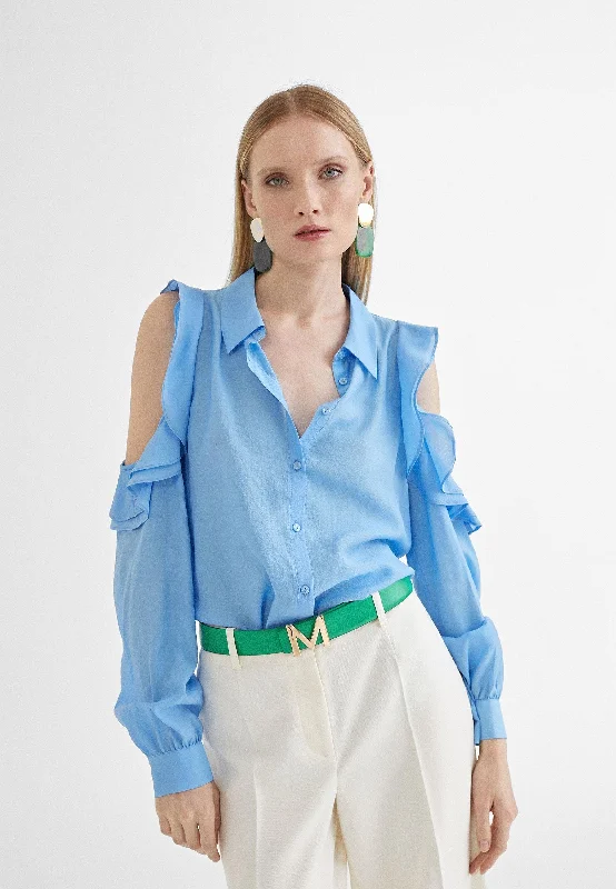 Off-the-shoulder blouse Lightweight Linen Blouse