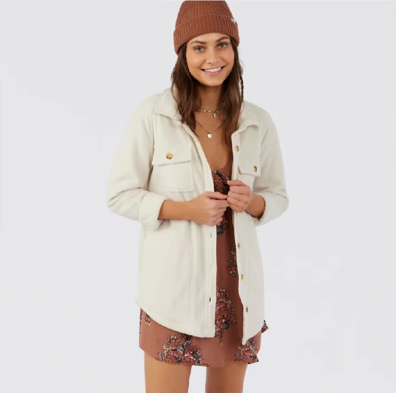 O'Neill Collins Oversized Superfleece Shacket - Bone Romantic Lace Blouse