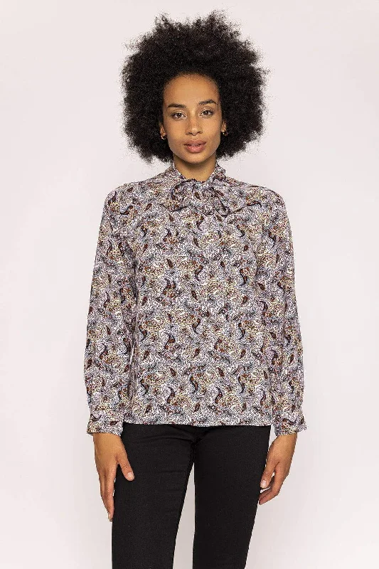 Paisley Print Blouse in Print Elegant Office Blouse