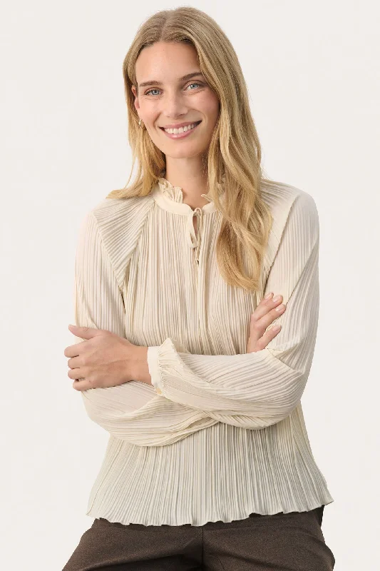 Part Two 30309217 MyraPW Blouse Birch Cream Modern Work Blouse