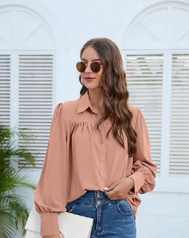 Ladies Puff Sleeve Blouse (3 colors) Slim Fit Blouse