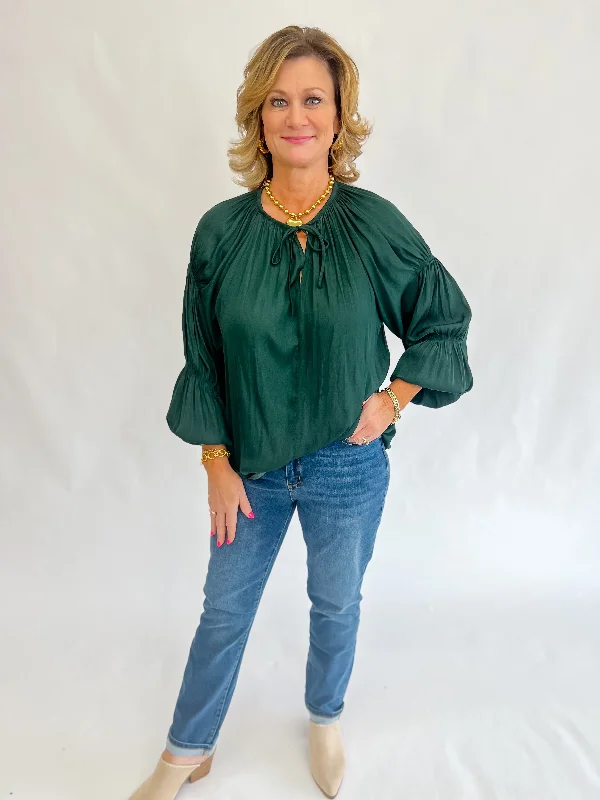 Pure Splendor Satin Blouse Romantic Lace Blouse