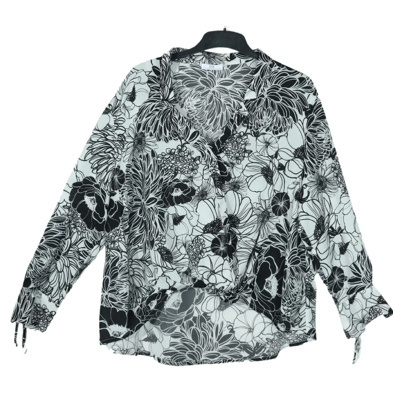 RIVERES DE LUNE - Flower pattern blouse Silky Draped Blouse