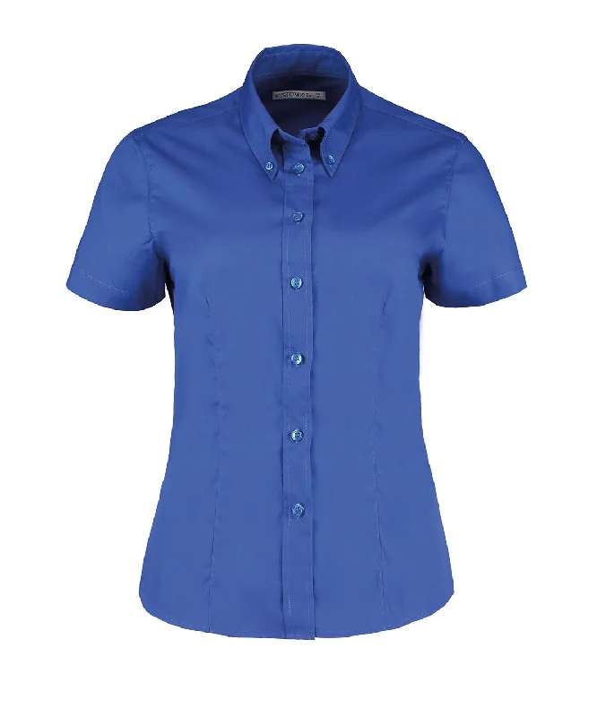 Royal - Women's corporate Oxford blouse short-sleeved (tailored fit) Double-Layered Blouse Royal - Women's corporate Oxford blouse short-sleeved (tailored fit) Double-Layered Blouse
