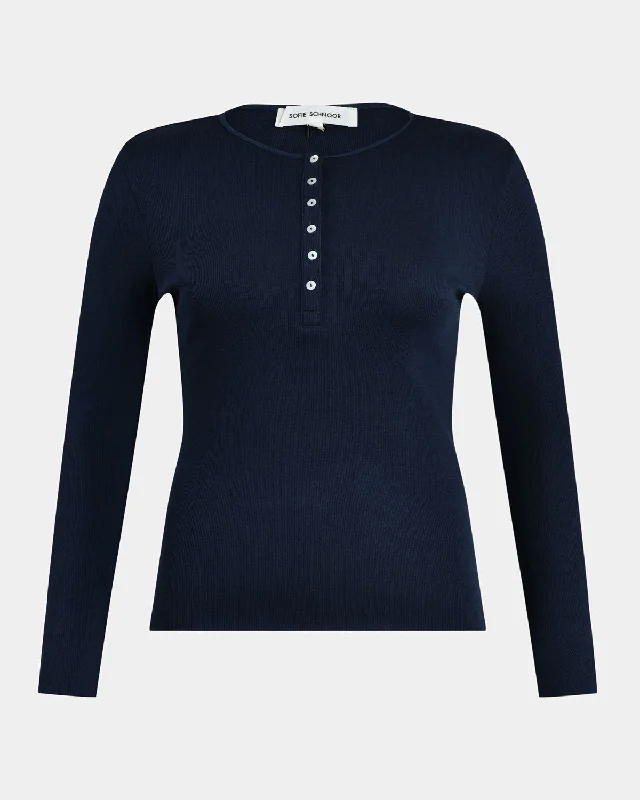 FRIJASW BLOUSE - Night Blue Satin Drape Blouse