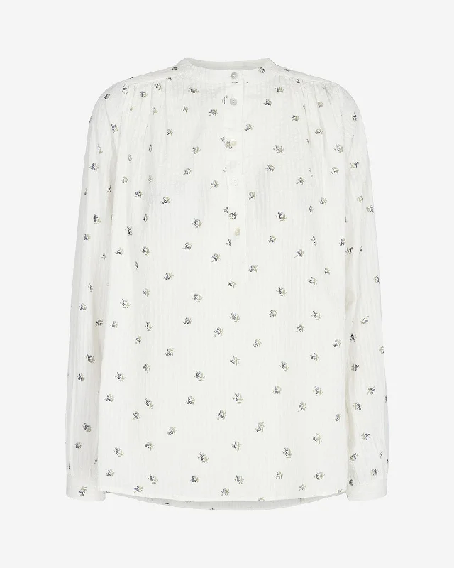BODILSW BLOUSE - Off white Soft Satin Blouse